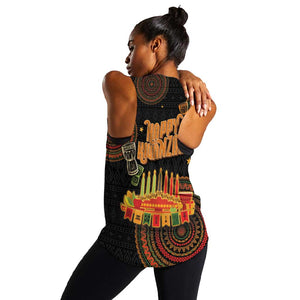 Kwanzaa Kinara Candles Women Racerback Tank African Tribal Pattern