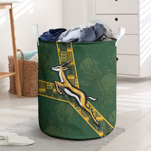 Rugby South Africa Laundry Basket Go Bokke With Protea Pattern