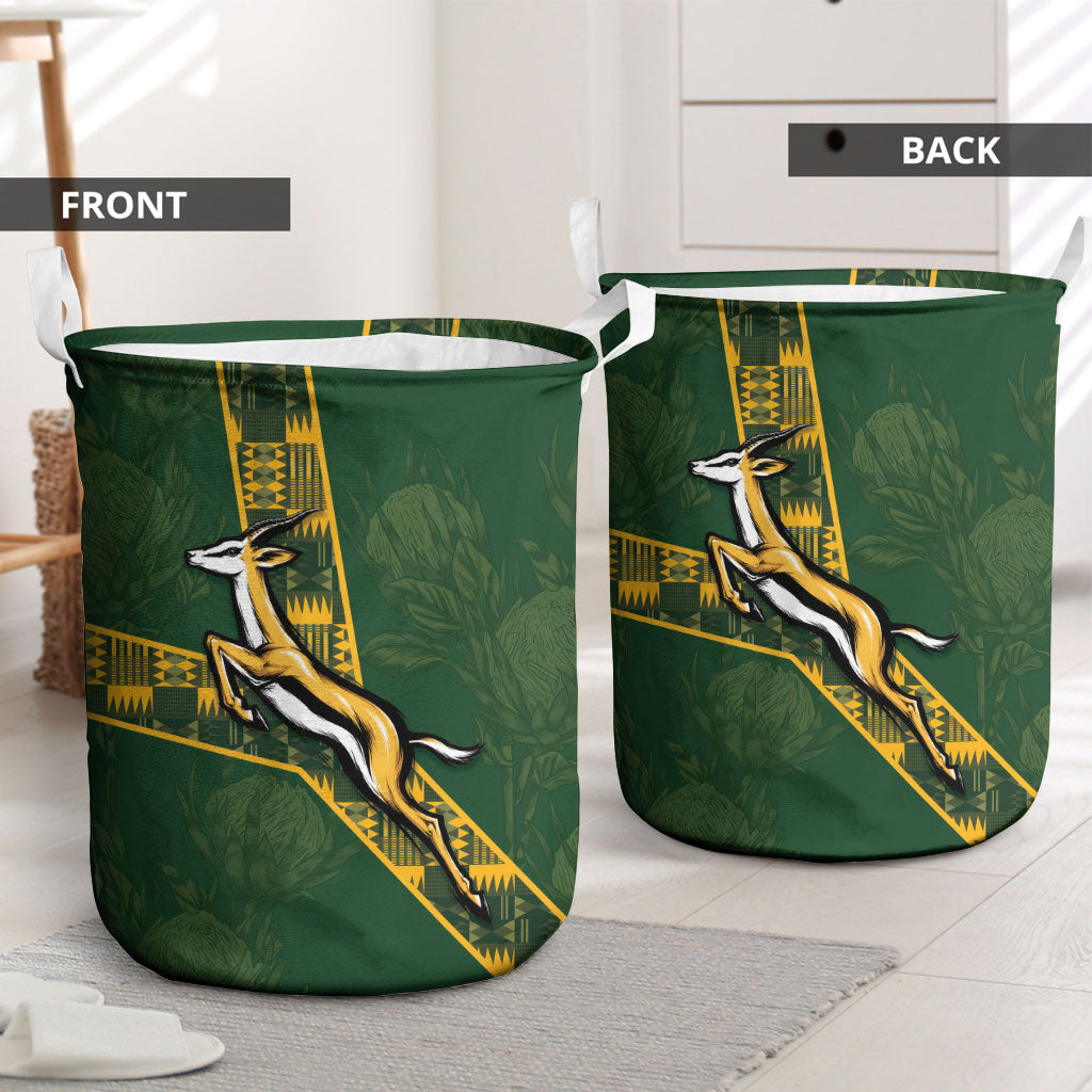 Rugby South Africa Laundry Basket Go Bokke With Protea Pattern