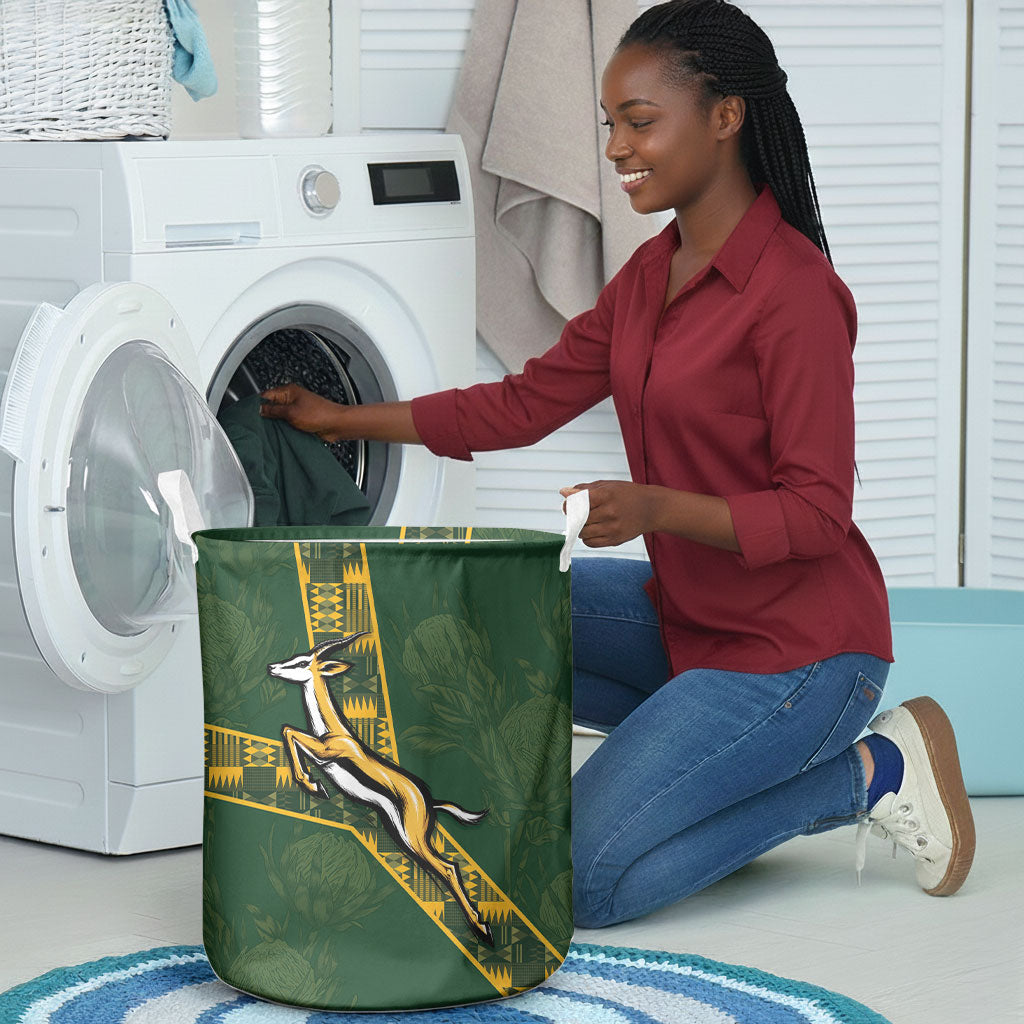 Rugby South Africa Laundry Basket Go Bokke With Protea Pattern