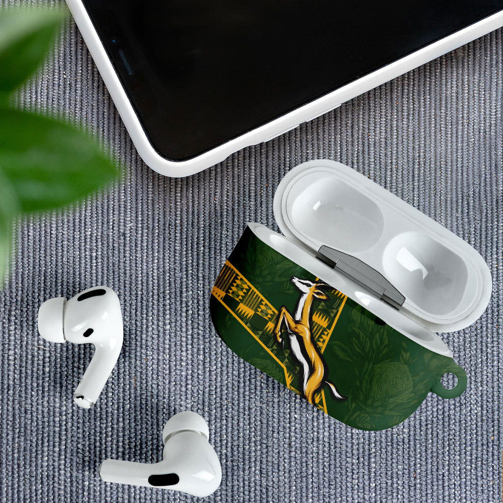 Rugby South Africa AirPods Case Go Bokke With Protea Pattern