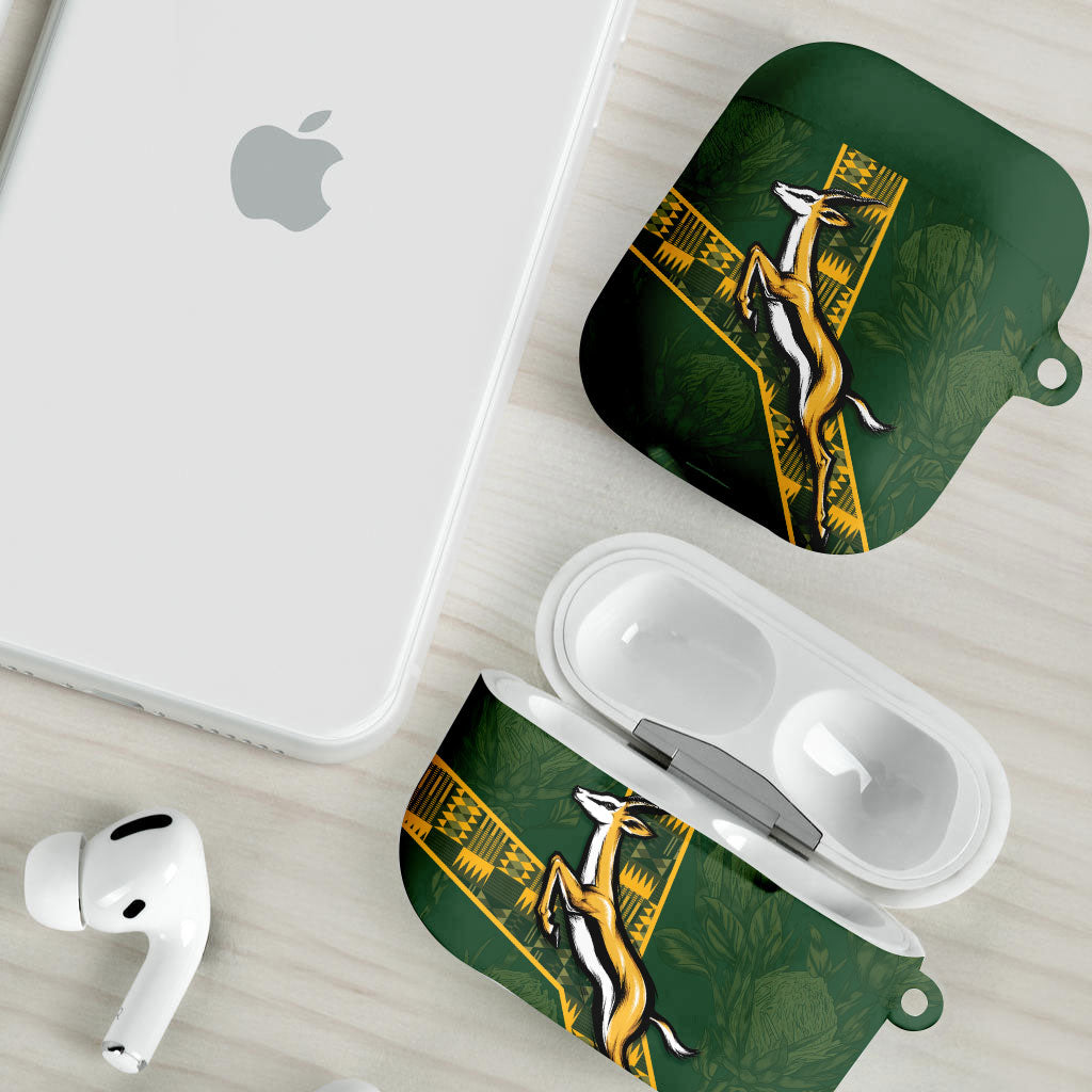 Rugby South Africa AirPods Case Go Bokke With Protea Pattern