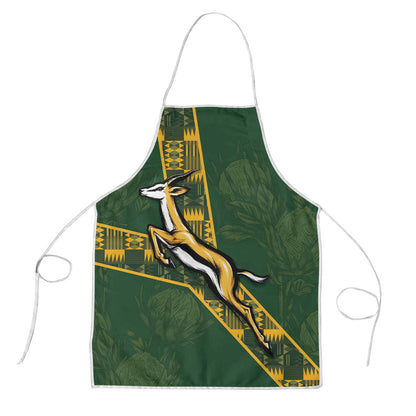 Rugby South Africa Apron Go Bokke With Protea Pattern