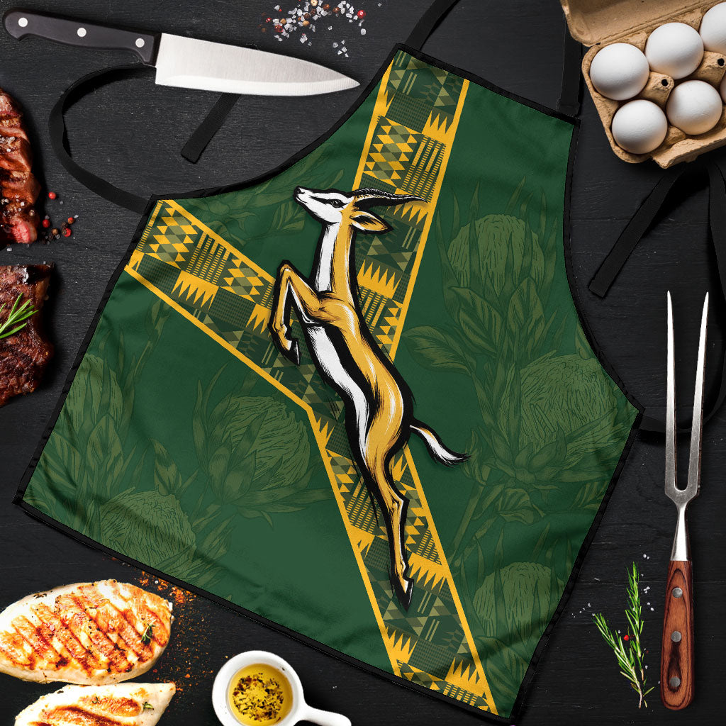 Rugby South Africa Apron Go Bokke With Protea Pattern
