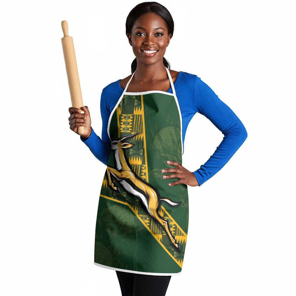 Rugby South Africa Apron Go Bokke With Protea Pattern