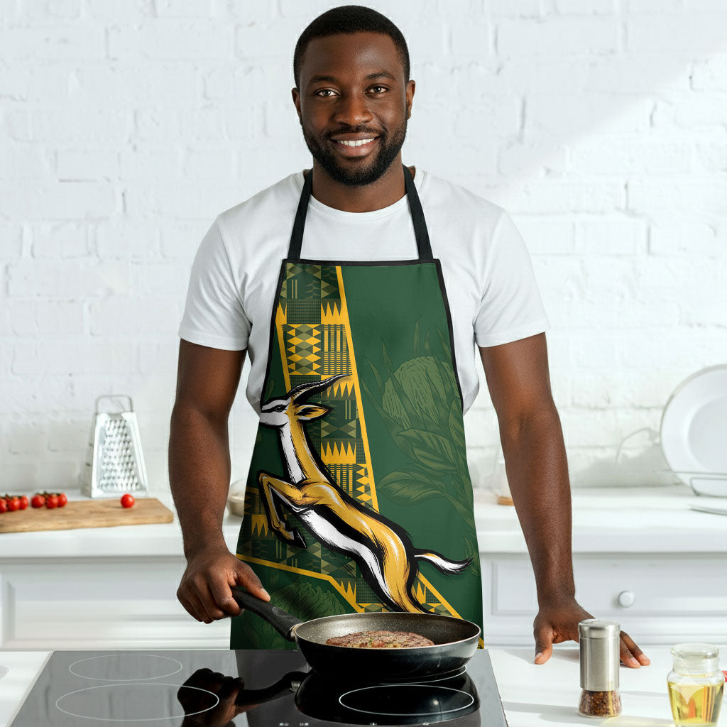 Rugby South Africa Apron Go Bokke With Protea Pattern