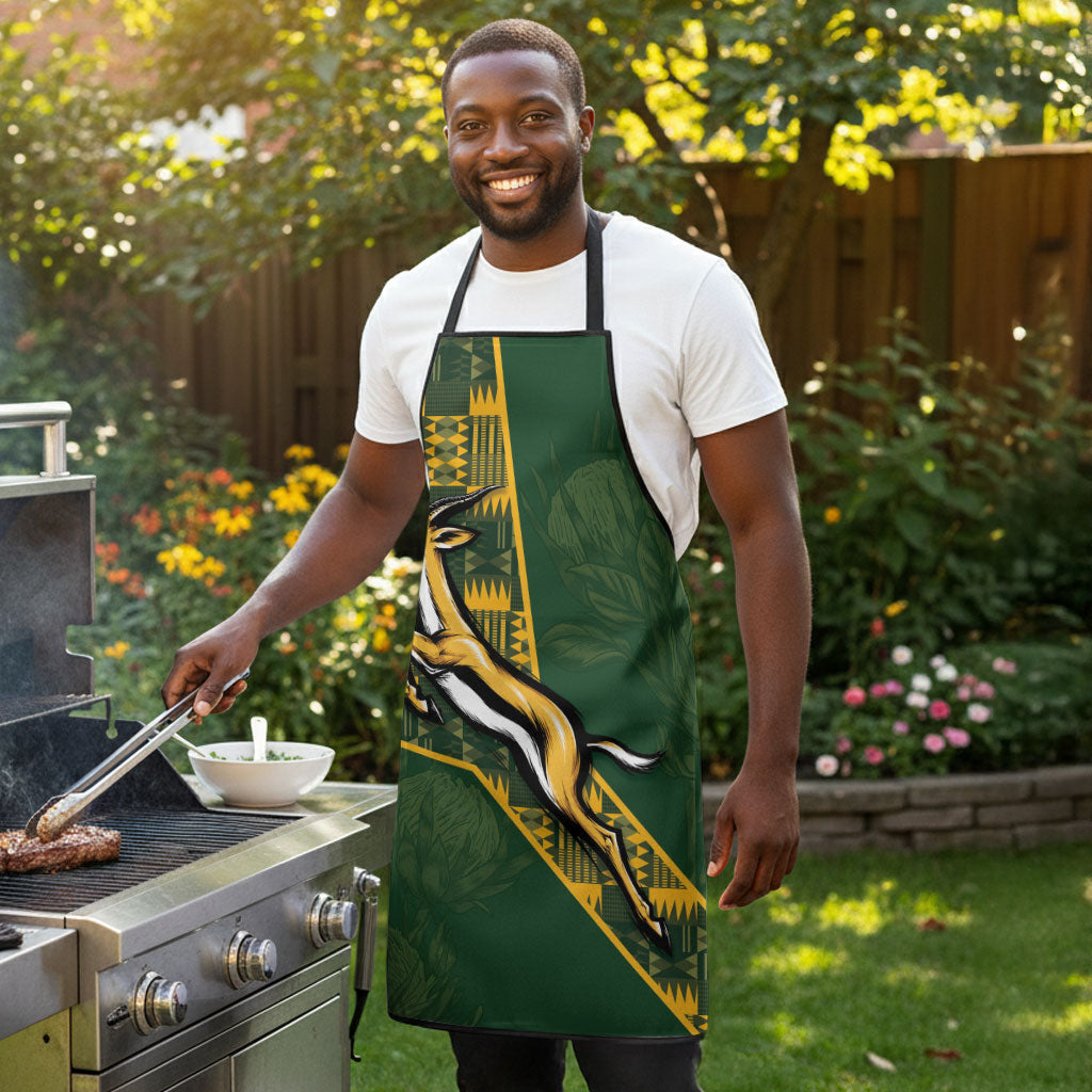 Rugby South Africa Apron Go Bokke With Protea Pattern