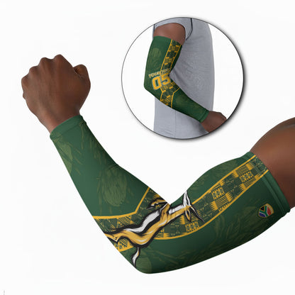 Custom Rugby South Africa Arm Sleeves Go Bokke With Protea Pattern