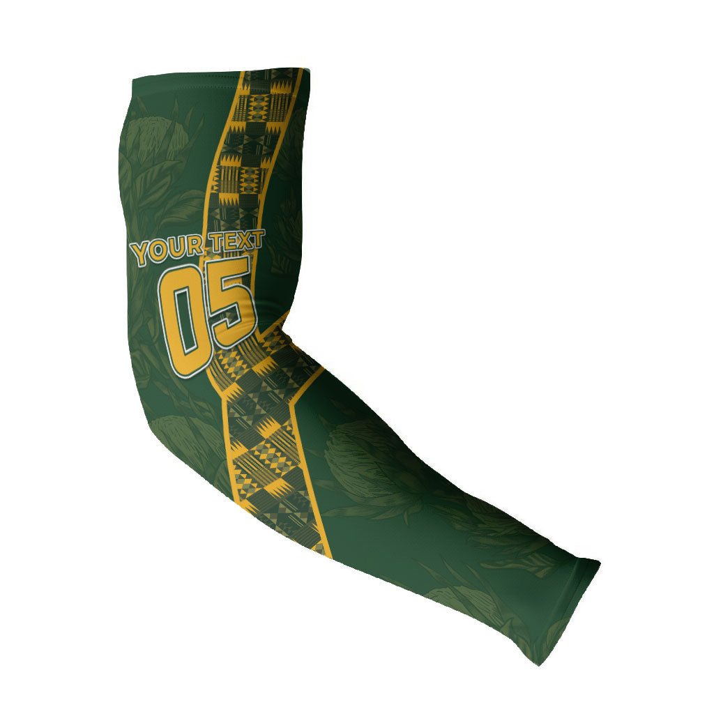 Custom Rugby South Africa Arm Sleeves Go Bokke With Protea Pattern