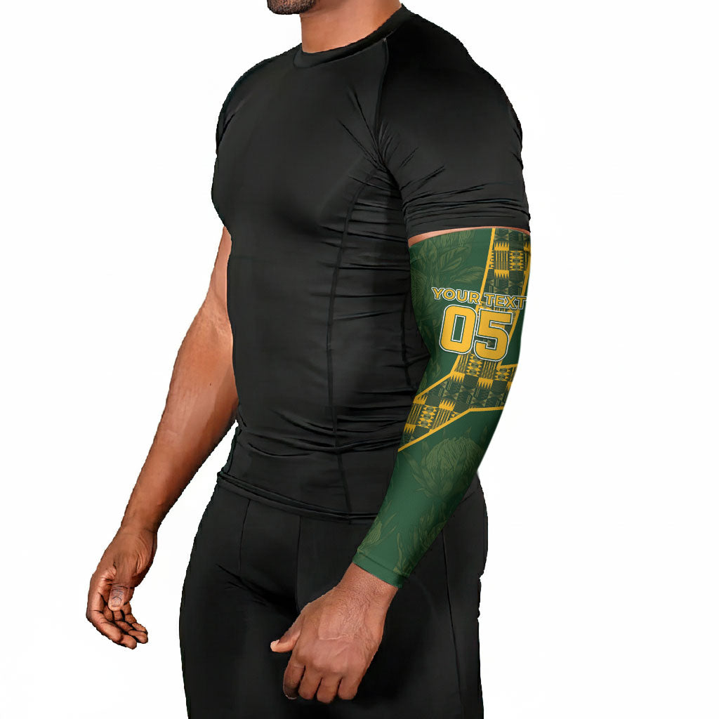 Custom Rugby South Africa Arm Sleeves Go Bokke With Protea Pattern