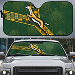 Rugby South Africa Auto Sun Shade Go Bokke With Protea Pattern