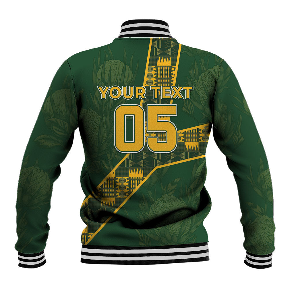 Custom Rugby South Africa Baseball Jacket Go Bokke With Protea Pattern
