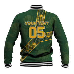 Custom Rugby South Africa Baseball Jacket Go Bokke With Protea Pattern