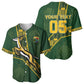 Custom Rugby South Africa Baseball Jersey Go Bokke With Protea Pattern
