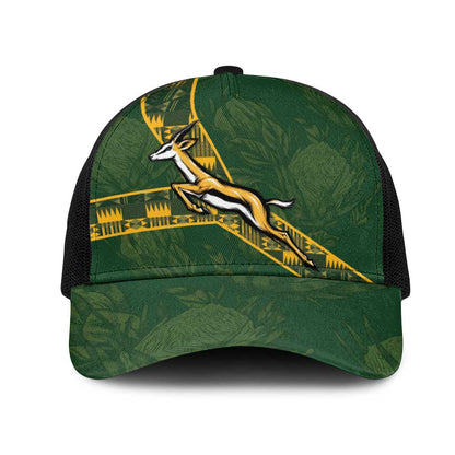 South Africa Rugby Baseball Net Cap Go Bokke With Protea Pattern