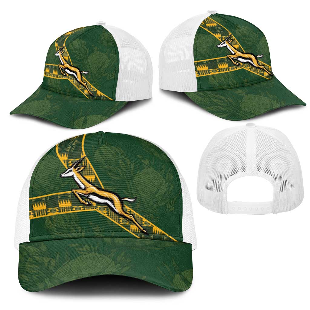 South Africa Rugby Baseball Net Cap Go Bokke With Protea Pattern