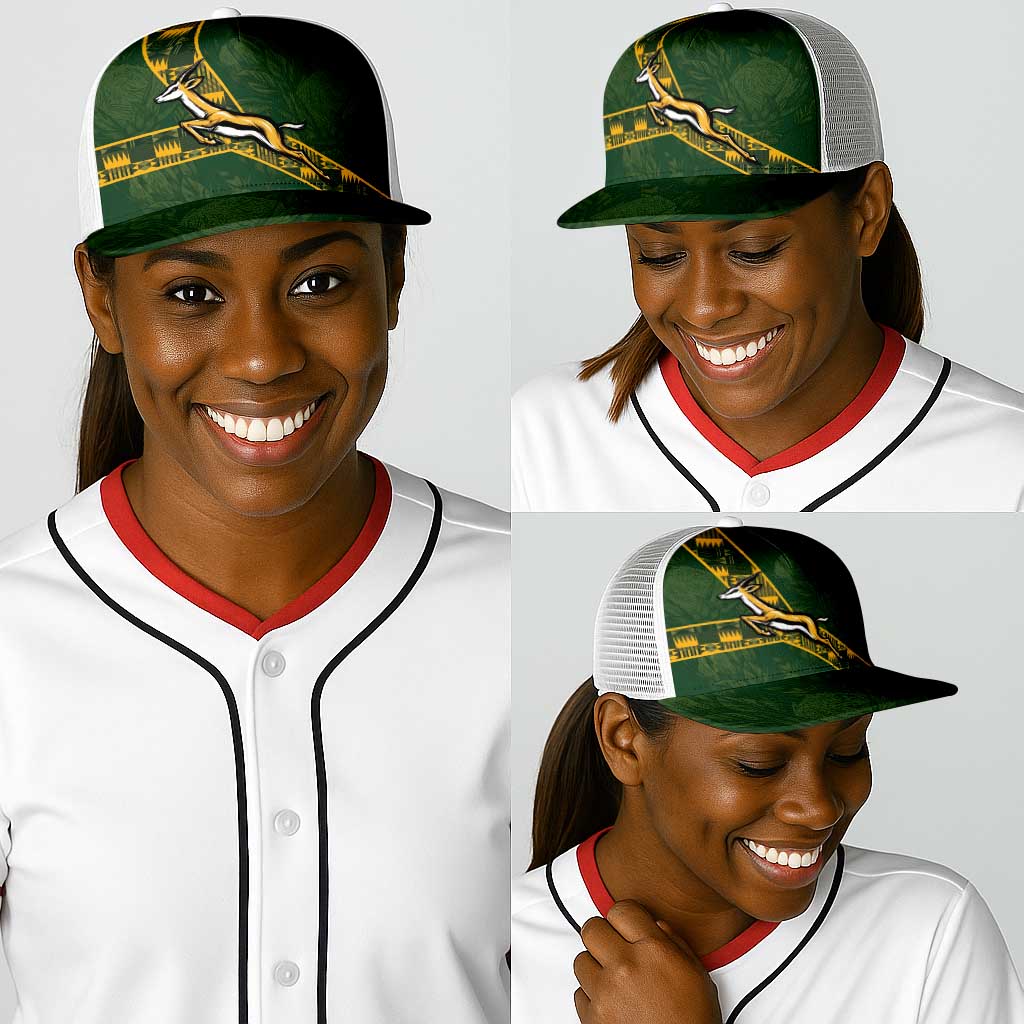 South Africa Rugby Baseball Net Cap Go Bokke With Protea Pattern