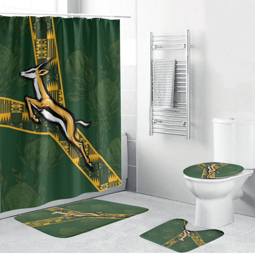 Rugby South Africa Bathroom Set Go Bokke With Protea Pattern