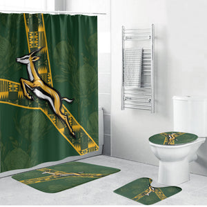 Rugby South Africa Bathroom Set Go Bokke With Protea Pattern