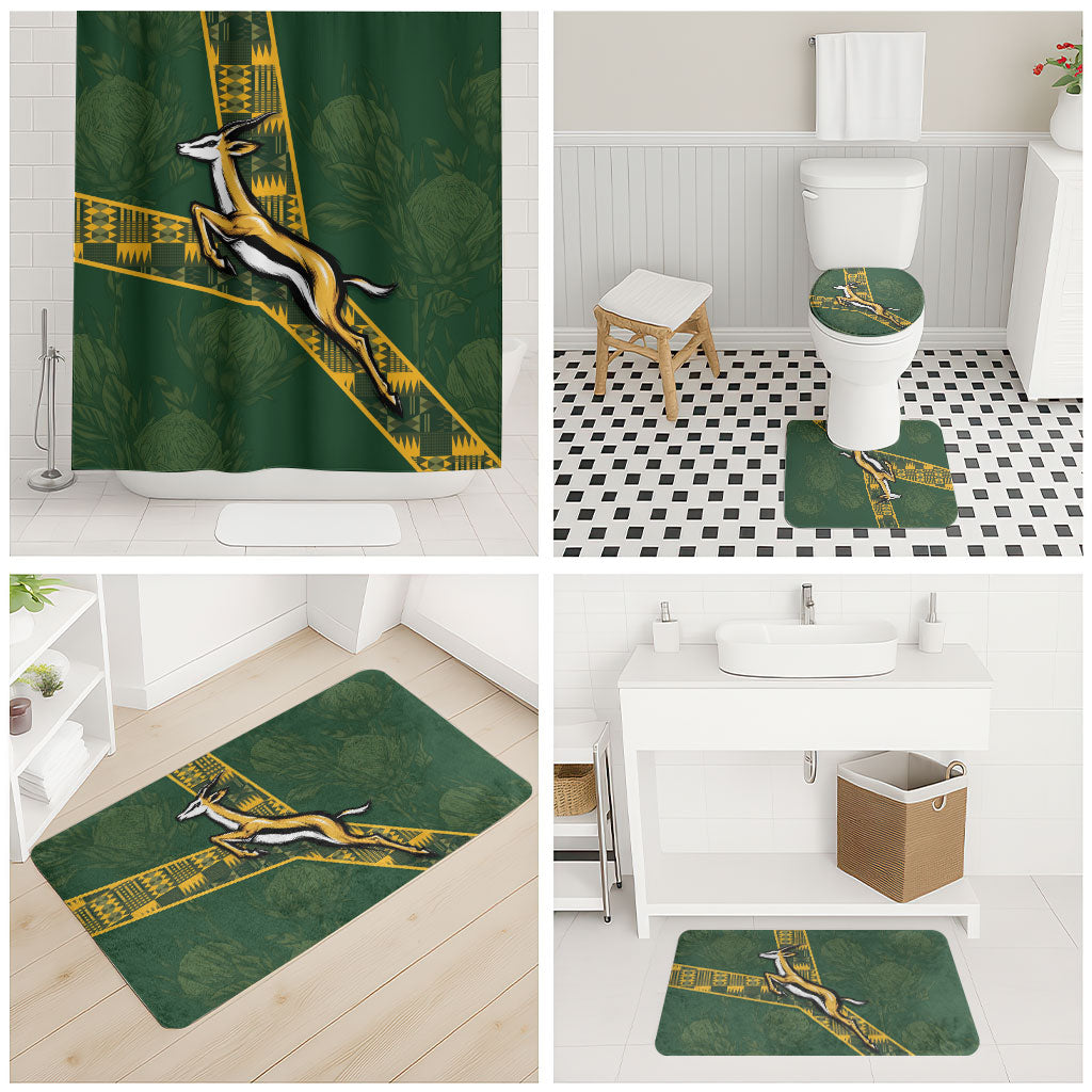 Rugby South Africa Bathroom Set Go Bokke With Protea Pattern