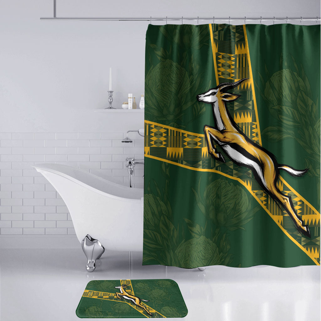 Rugby South Africa Bathroom Set Go Bokke With Protea Pattern