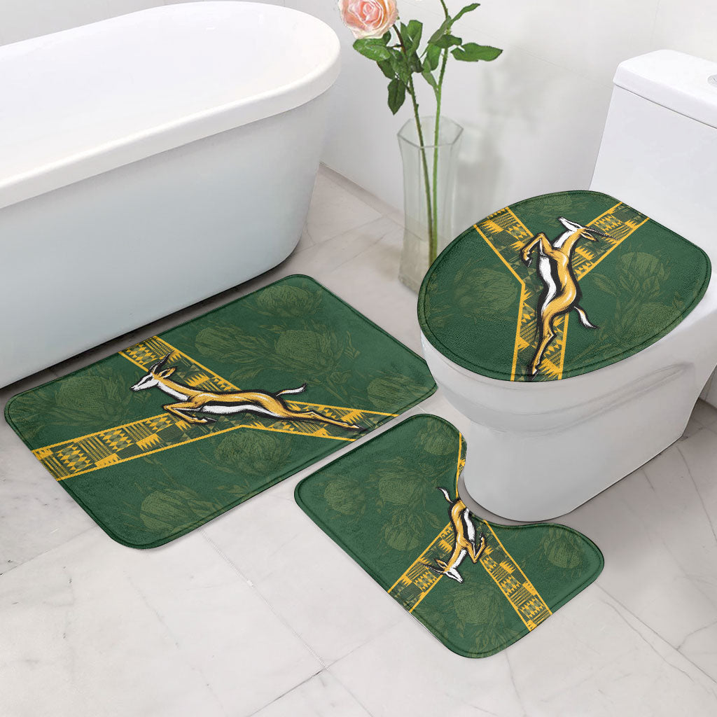 Rugby South Africa Bathroom Set Go Bokke With Protea Pattern