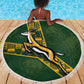 Rugby South Africa Beach Blanket Go Bokke With Protea Pattern