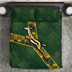 Rugby South Africa Bedding Set Go Bokke With Protea Pattern