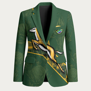 Custom Rugby South Africa Blazer Go Bokke With Protea Pattern