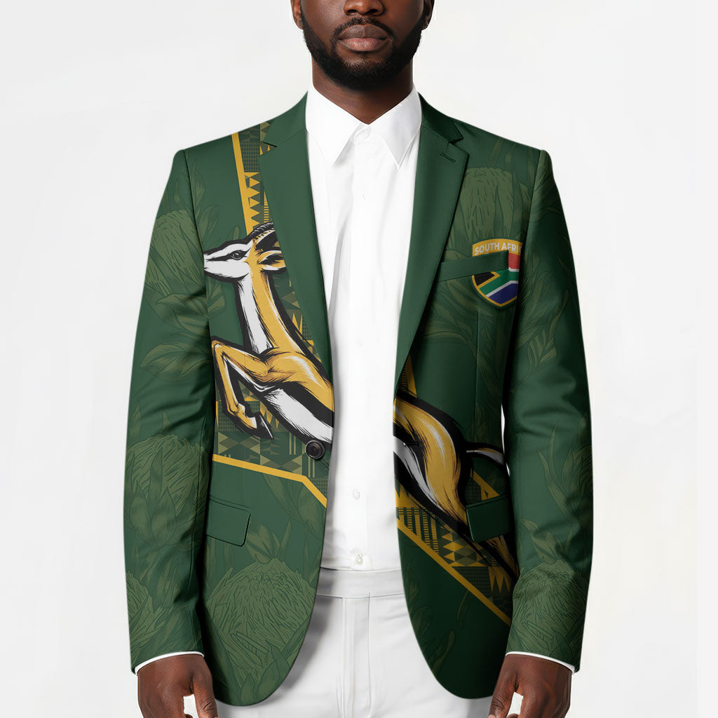 Custom Rugby South Africa Blazer Go Bokke With Protea Pattern