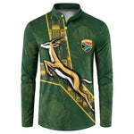 Custom Rugby South Africa Button Sweatshirt Go Bokke With Protea Pattern