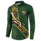 Custom Rugby South Africa Button Sweatshirt Go Bokke With Protea Pattern