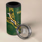 Custom Rugby South Africa 4 in 1 Can Cooler Tumbler Go Bokke With Protea Pattern