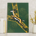Rugby South Africa Canvas Wall Art Go Bokke With Protea Pattern