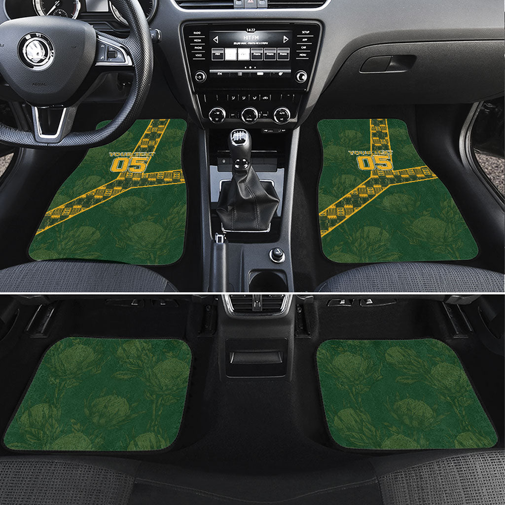 Custom Rugby South Africa Car Mats Go Bokke With Protea Pattern