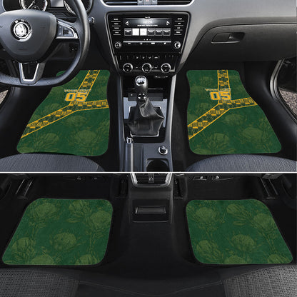 Custom Rugby South Africa Car Mats Go Bokke With Protea Pattern