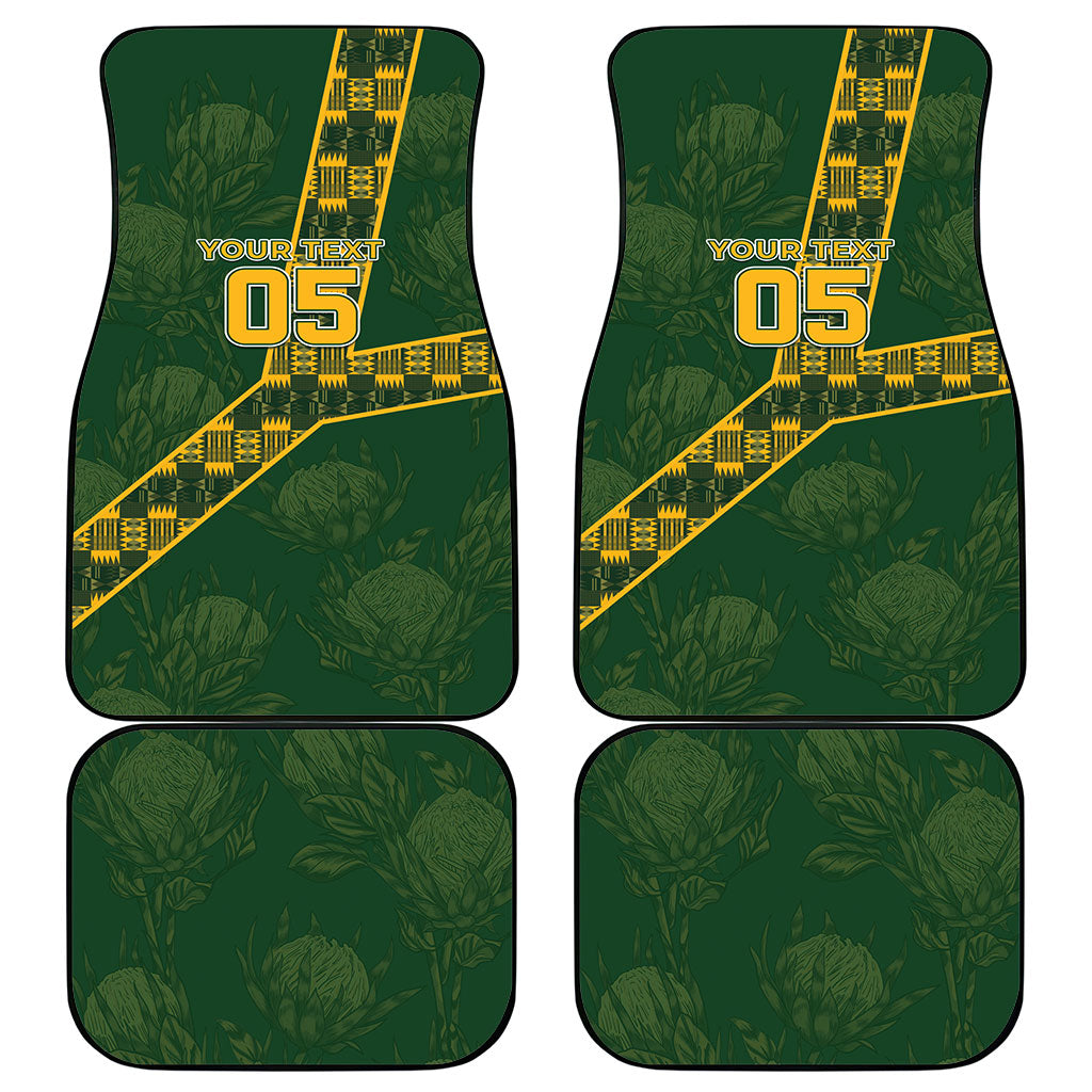Custom Rugby South Africa Car Mats Go Bokke With Protea Pattern