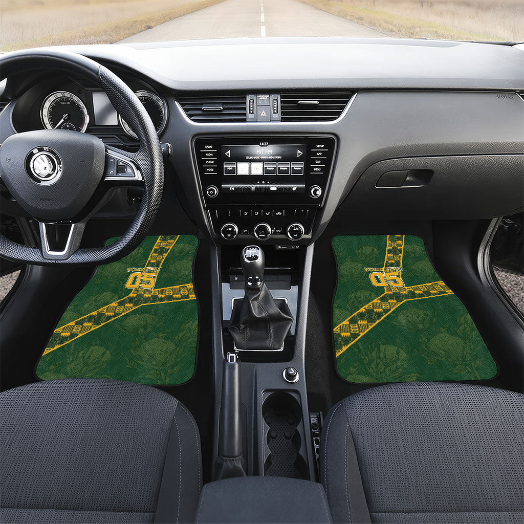 Custom Rugby South Africa Car Mats Go Bokke With Protea Pattern