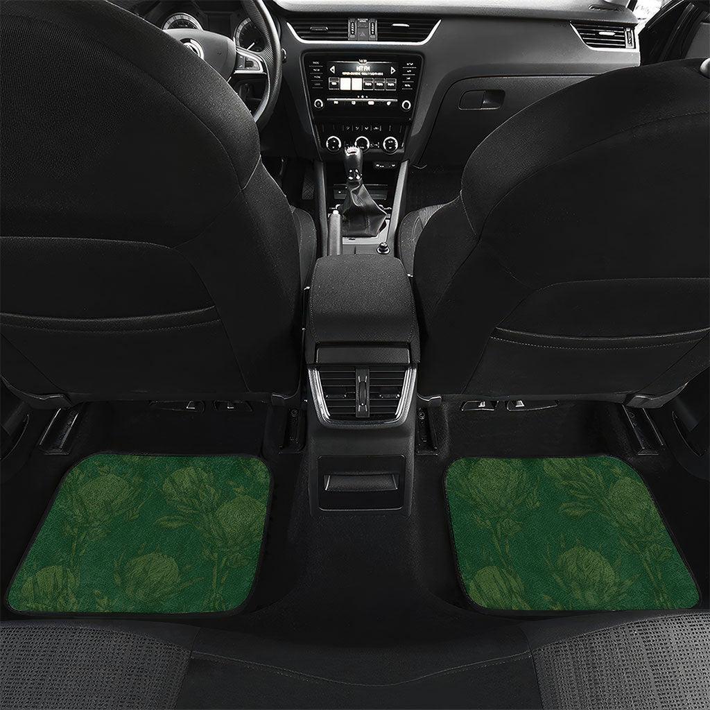 Custom Rugby South Africa Car Mats Go Bokke With Protea Pattern