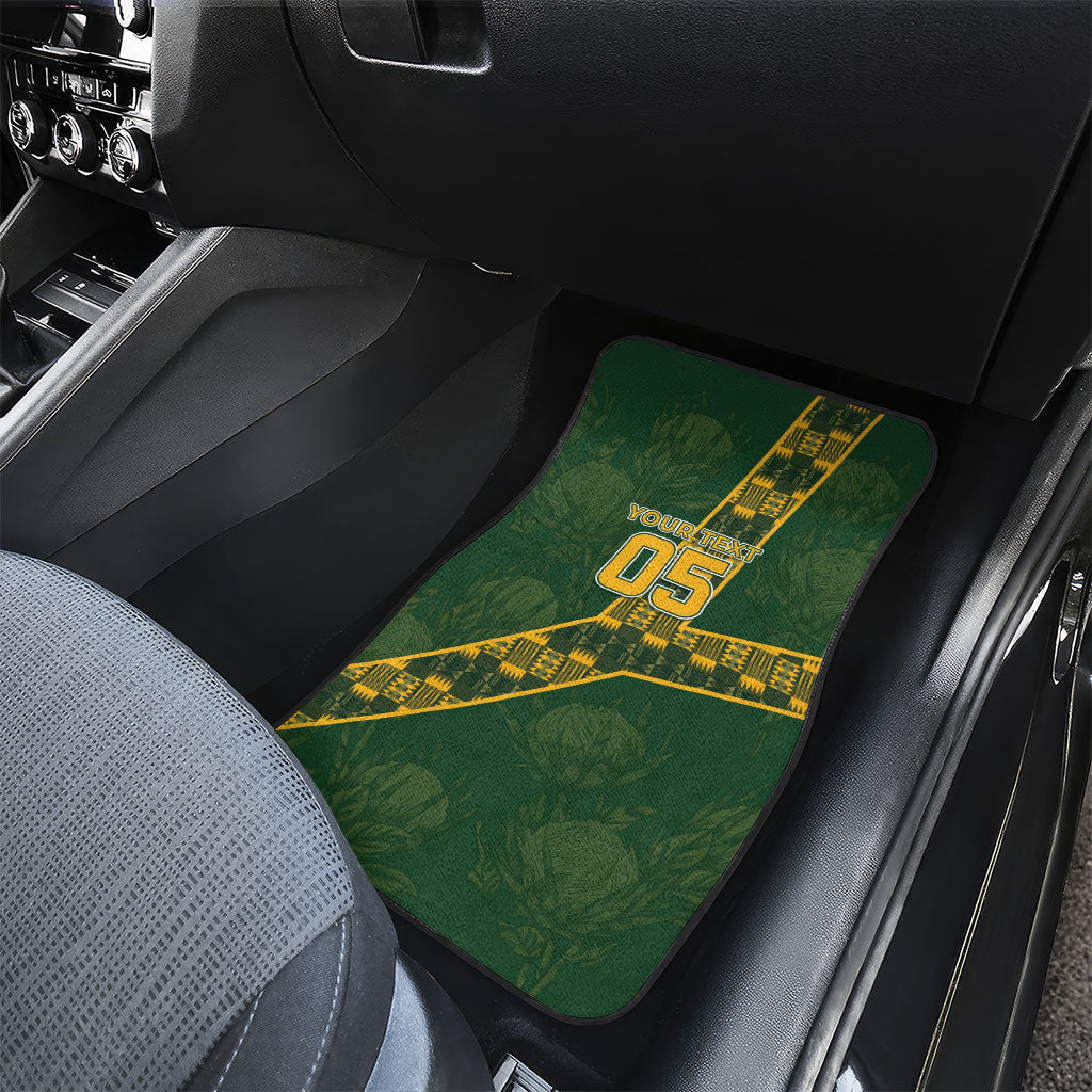 Custom Rugby South Africa Car Mats Go Bokke With Protea Pattern