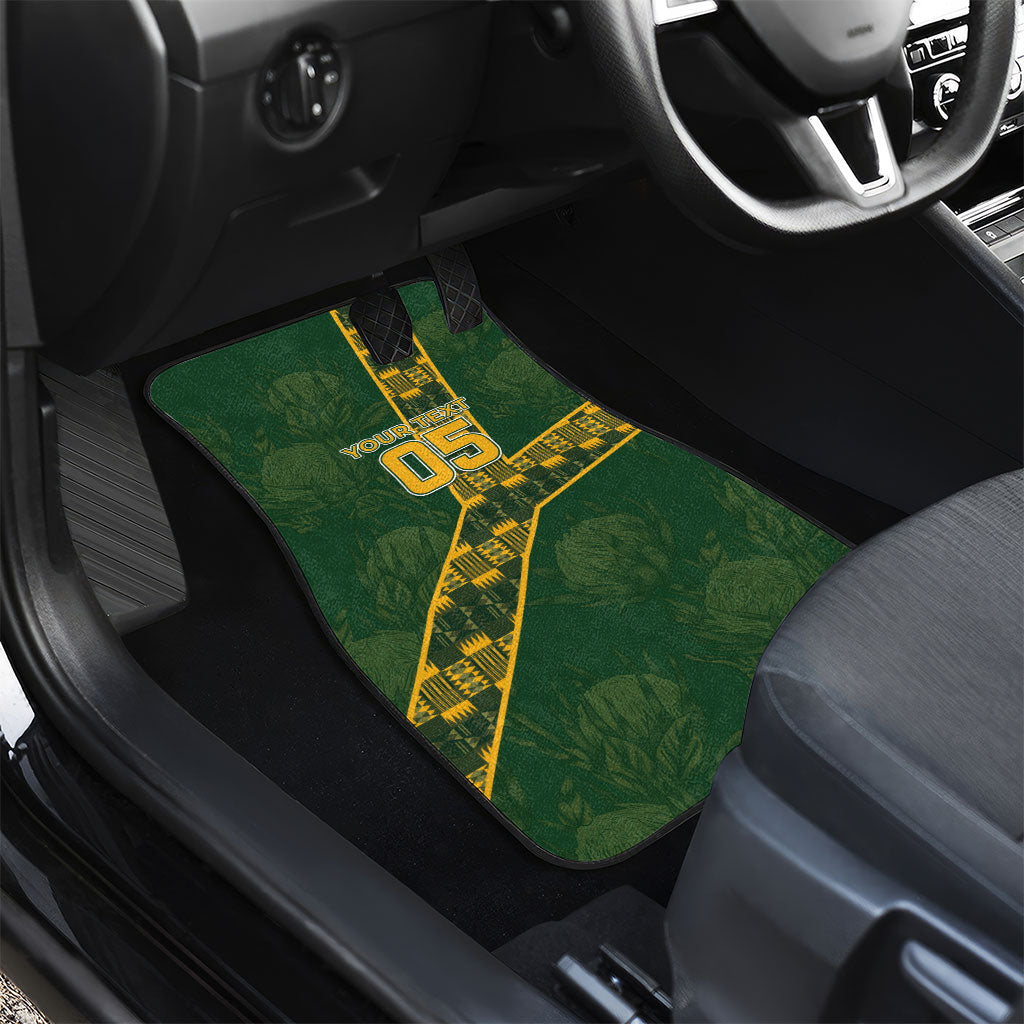 Custom Rugby South Africa Car Mats Go Bokke With Protea Pattern