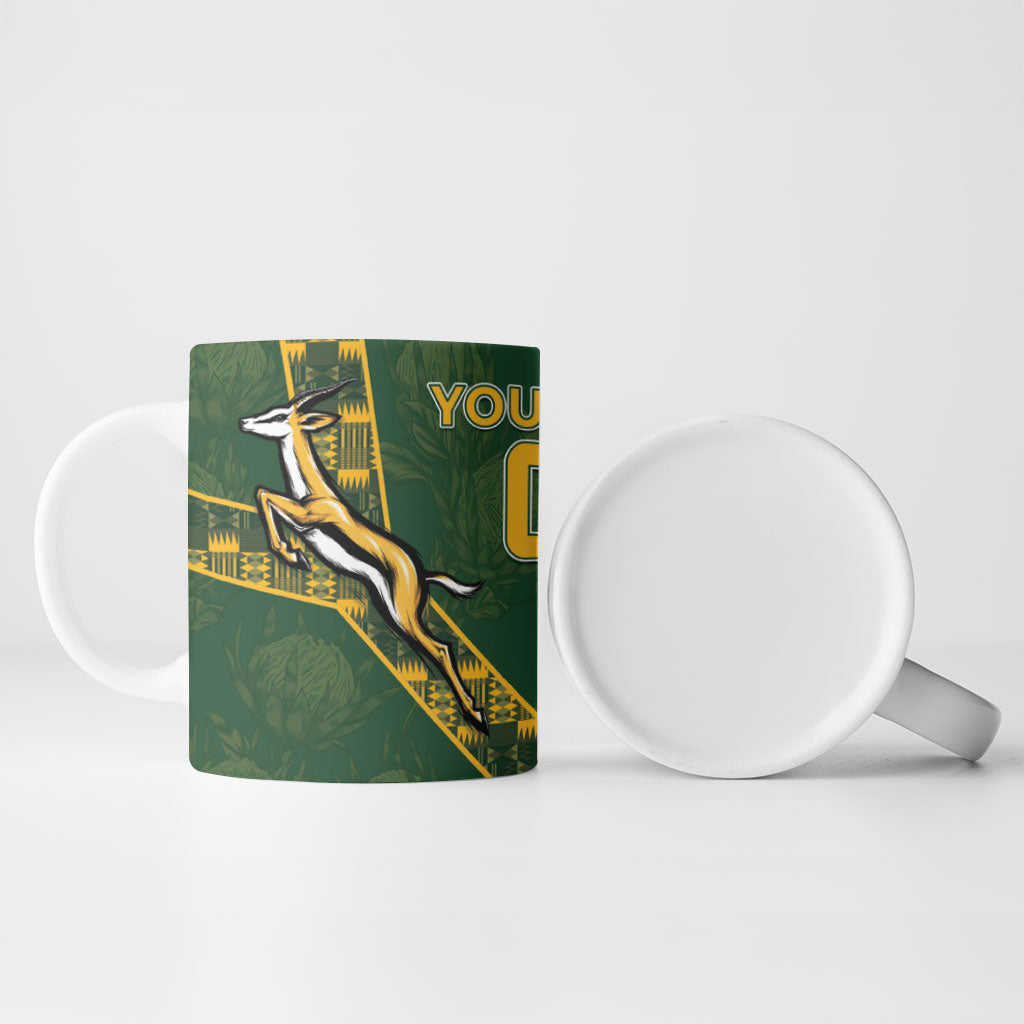 Custom Rugby South Africa Ceramic Mug Go Bokke With Protea Pattern