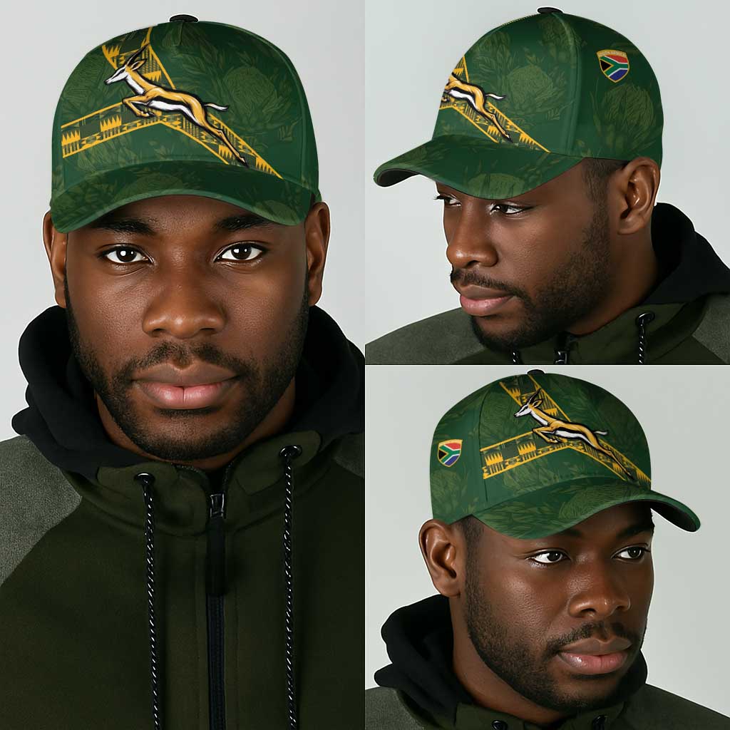 South Africa Rugby Classic Cap Go Bokke With Protea Pattern