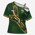 Custom Rugby South Africa Cross Shoulder Shirt Go Bokke With Protea Pattern