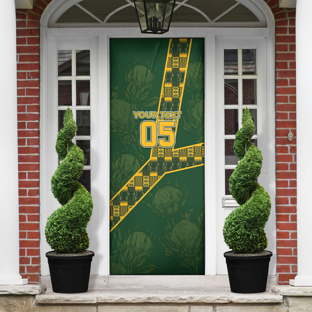 Custom Rugby South Africa Door Cover Go Bokke With Protea Pattern