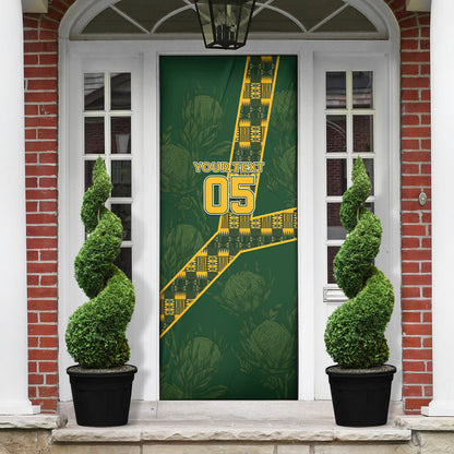 Custom Rugby South Africa Door Cover Go Bokke With Protea Pattern
