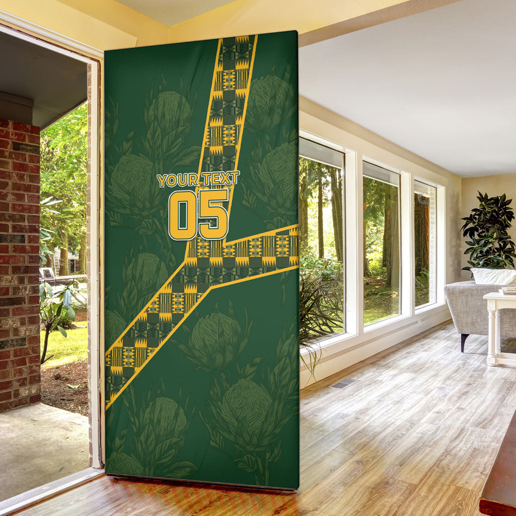 Custom Rugby South Africa Door Cover Go Bokke With Protea Pattern