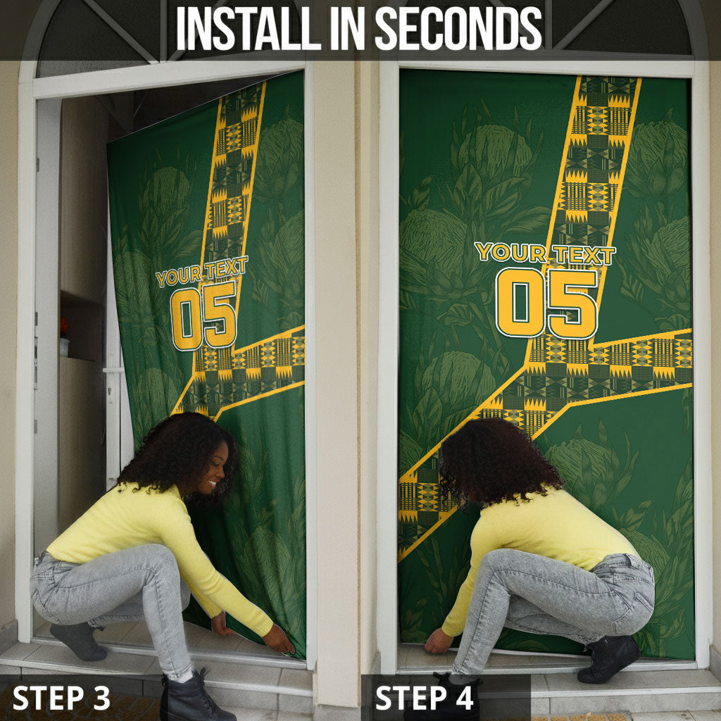 Custom Rugby South Africa Door Cover Go Bokke With Protea Pattern