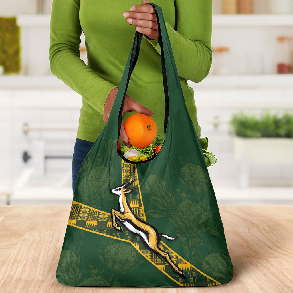 Rugby South Africa Grocery Bag Go Bokke With Protea Pattern