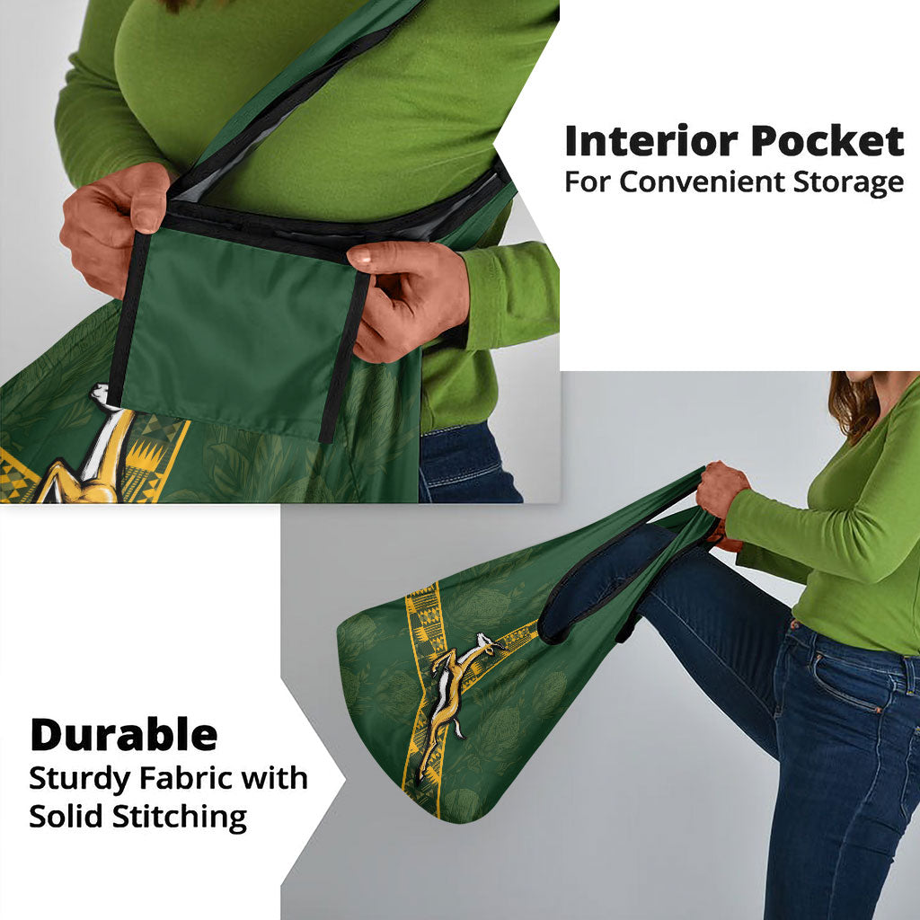 Rugby South Africa Grocery Bag Go Bokke With Protea Pattern